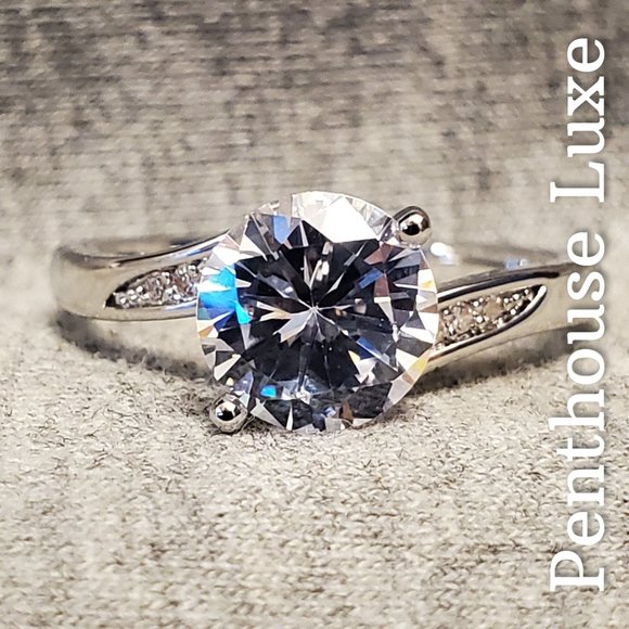 ALMOST GONE! 🔥 CLEARANCE! White Sapphire Bypass Swirl Ring - Picture 1 of 8